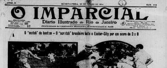 Jornal O Imparcial repercute vitória do Brasil sobre o Exeter City