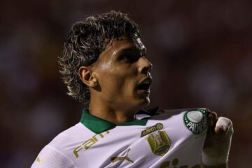 Richard Ríos marcou pelo Palmeiras contra o Vitória