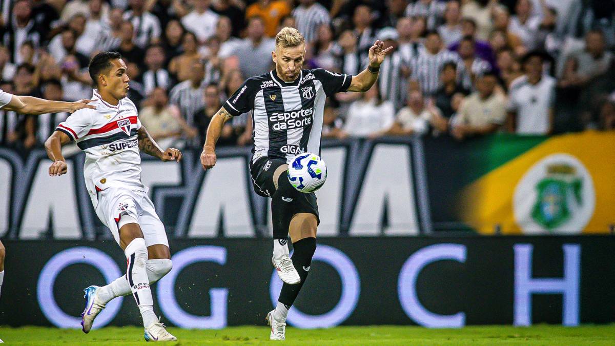 Ceará e São Paulo empatam em 1 a 1, em partida válida pela 6ª rodada do Campeonato Brasileiro 2025, na Arena Castelão.